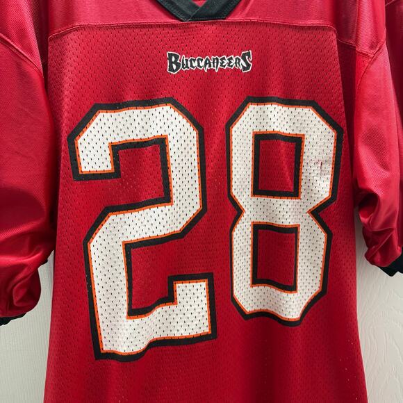 Starter Men's Vintage Warrick Dunn Tampa Bay‎ Buccaneers Jersey L 48 #28 Red - Picture 9 of 10